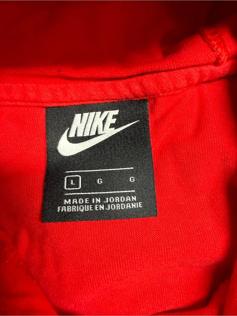 Nike Red Crewneck Hooded Jersey with Black & White Logo